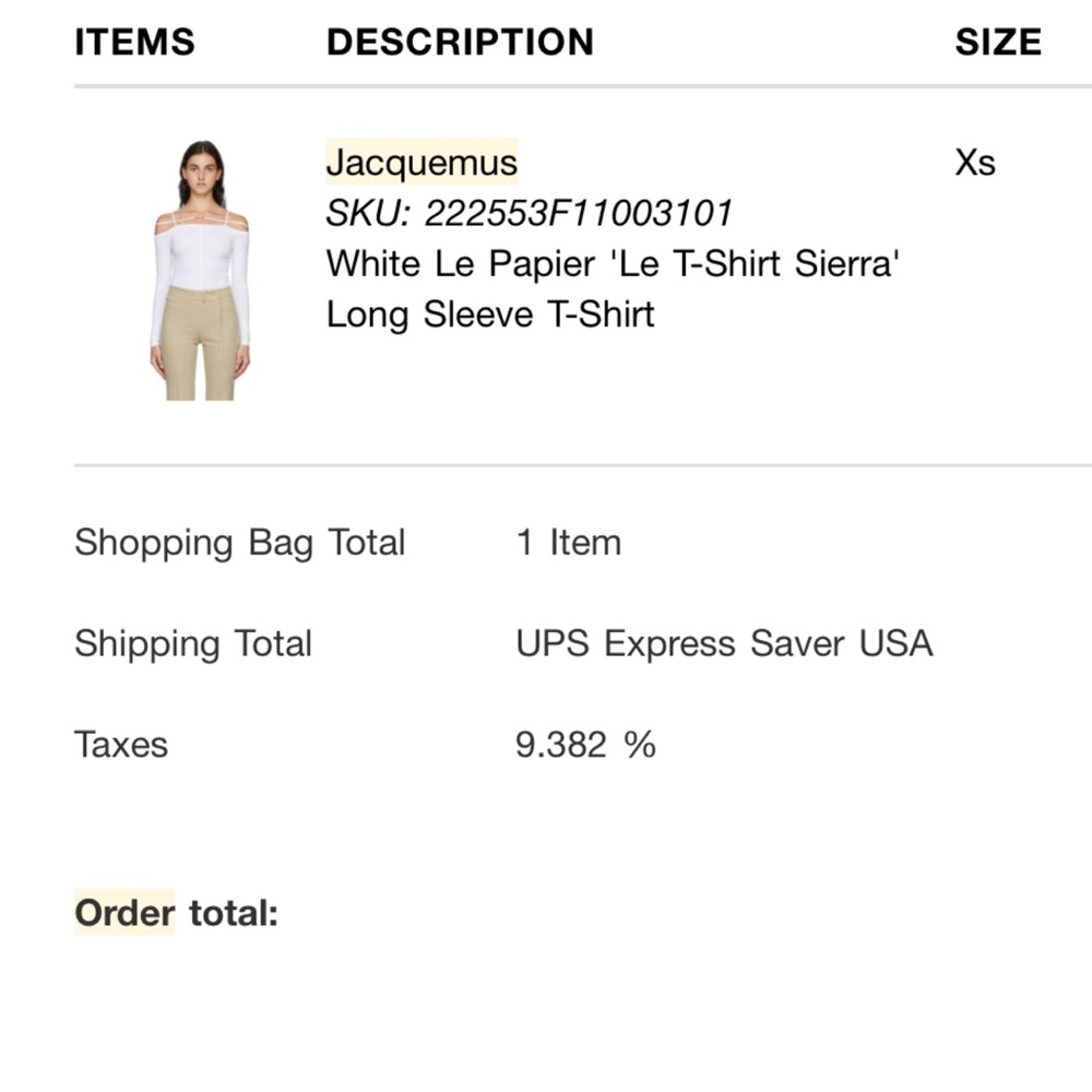 Jacquemus off shoulder top xs